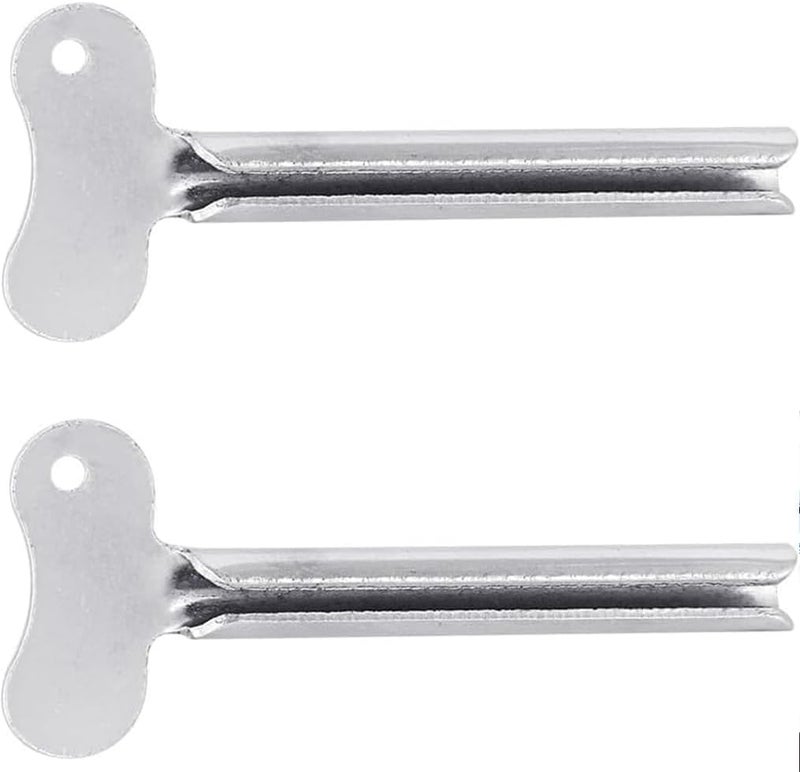 SquarezhenBo 2 Pcs Stainless-Steel Tube Toothpaste Squeezer Keys Metal Hair Dye Color Key Roller Dispenser Wringer Tool Durable Processing Bathroom Safety, Aids Accessories - Image 1
